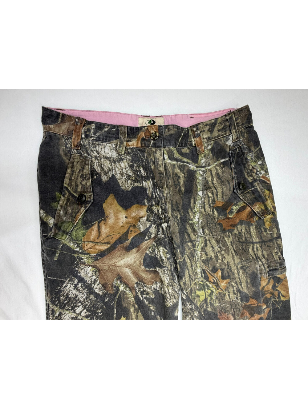 Mossy Oak Women's Cargo Pants Straight Flat Front Camouflage Size 8 Green - Picture 4 of 14